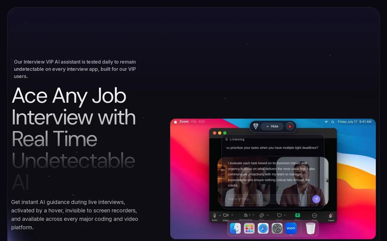 Interview VIP screenshot