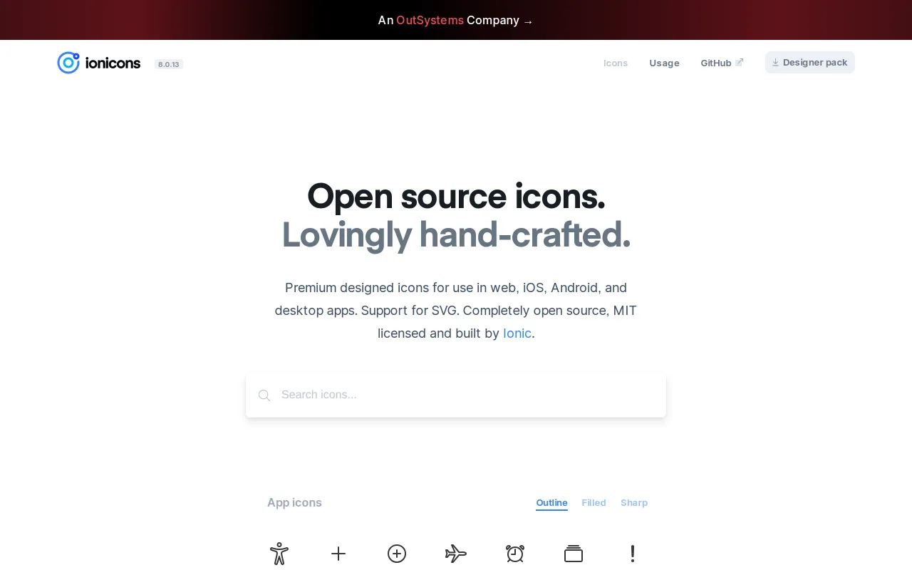 Ionicons screenshot