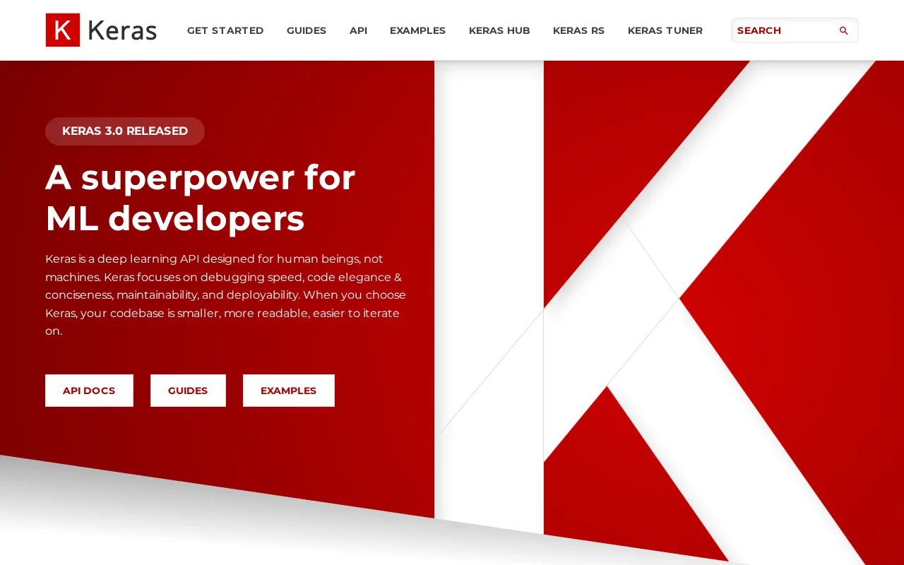 Keras screenshot