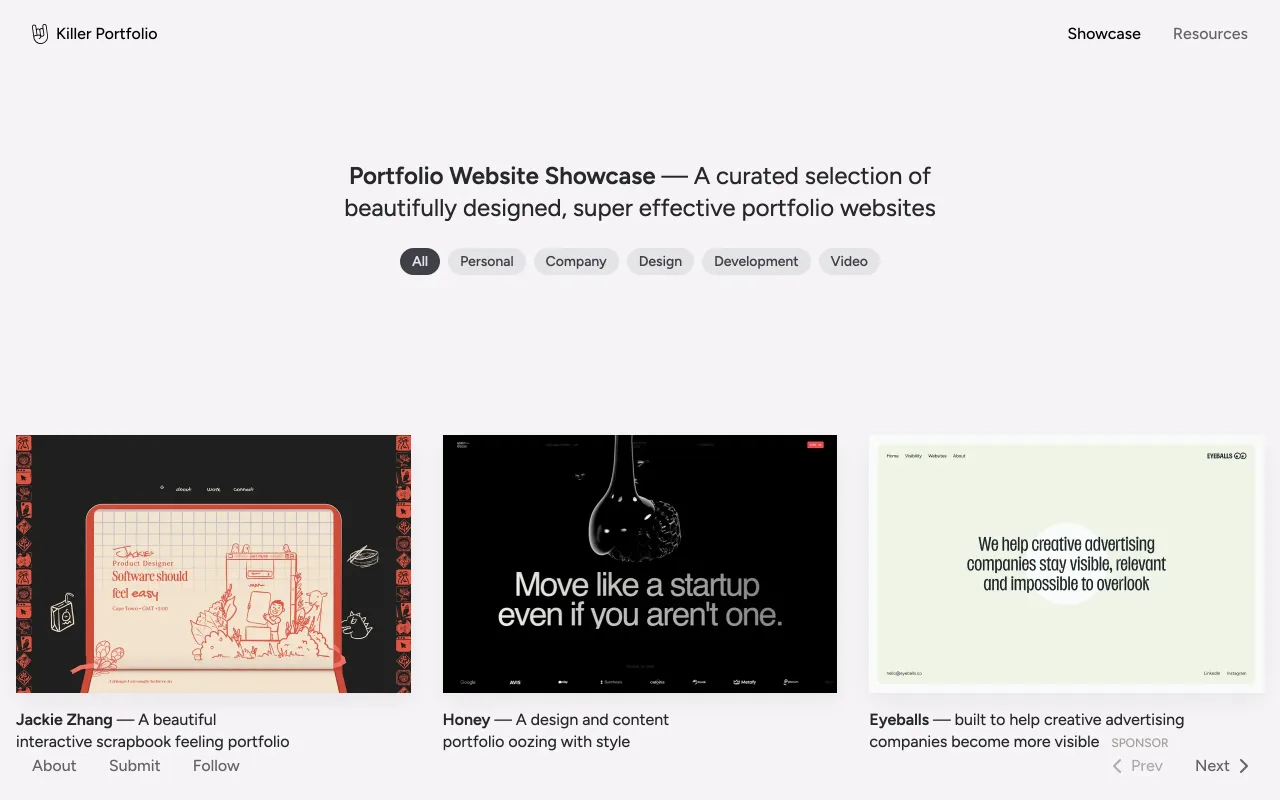Killer Portfolio screenshot