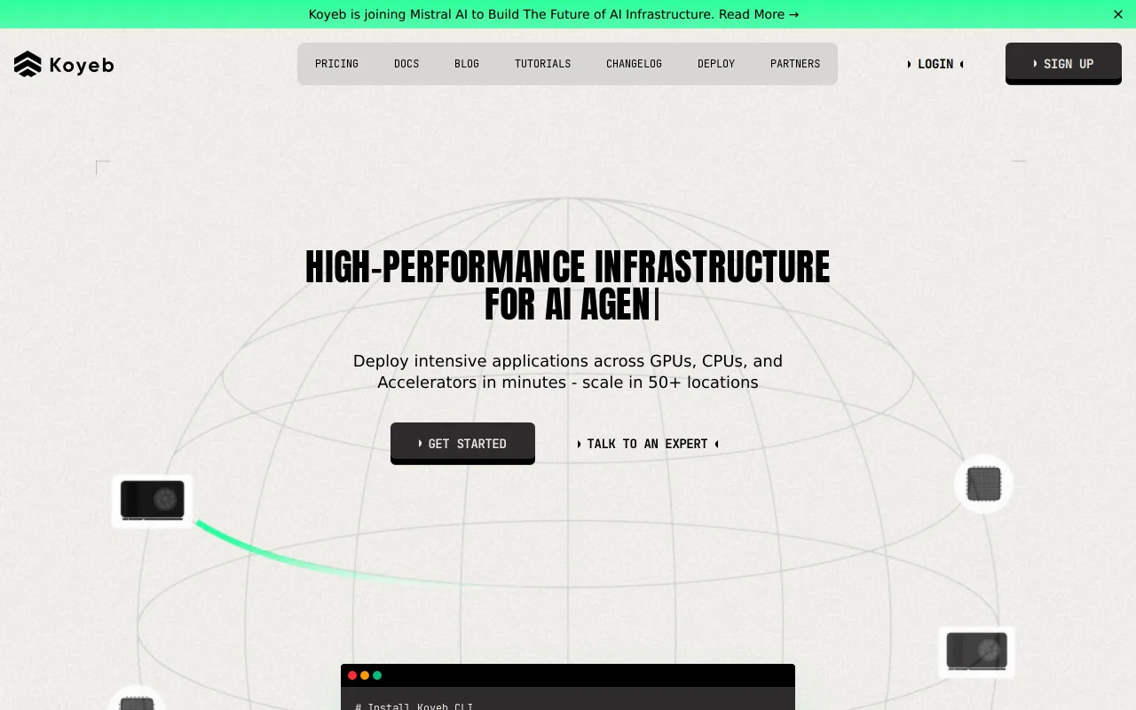 Koyeb screenshot