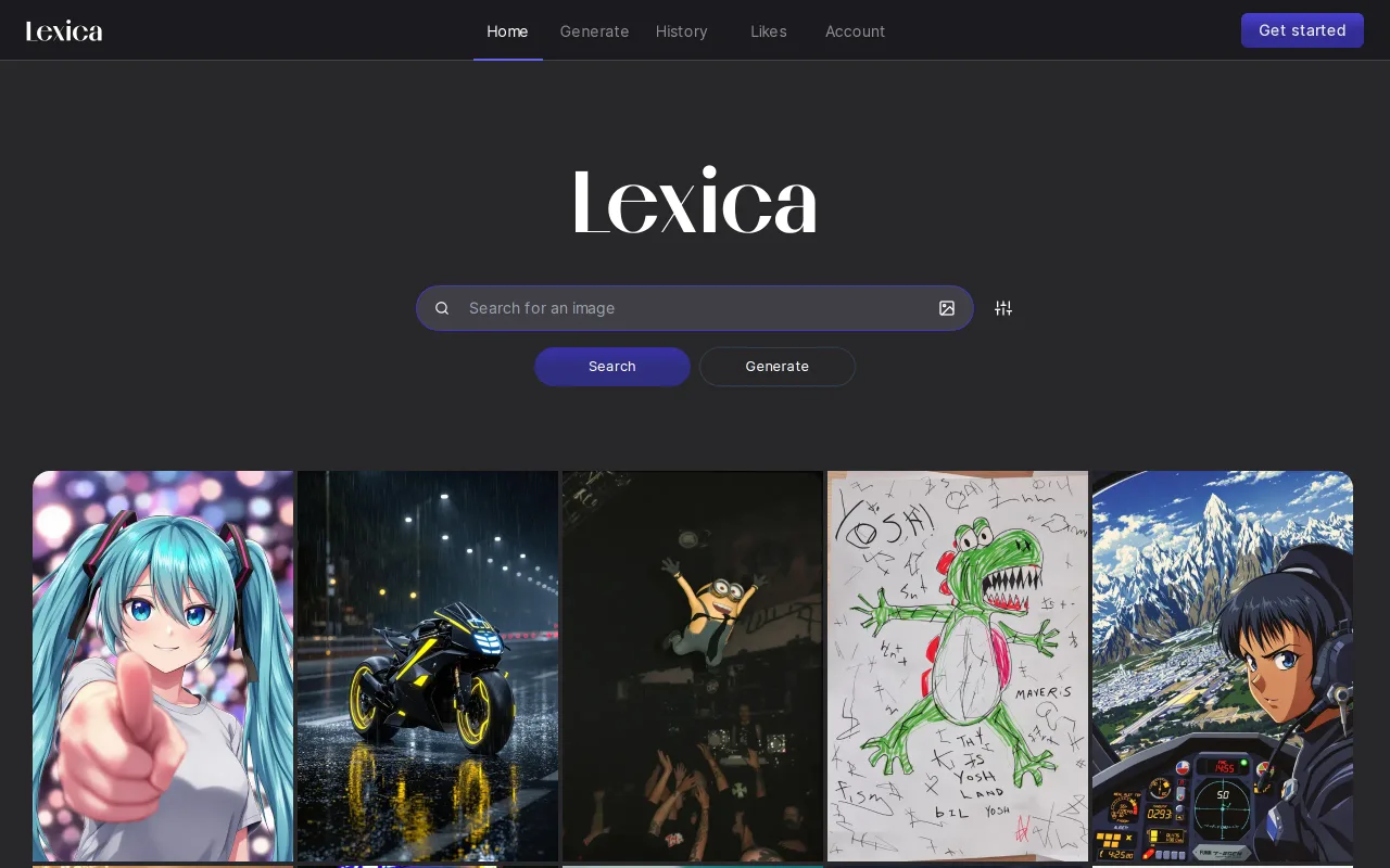 Lexica screenshot