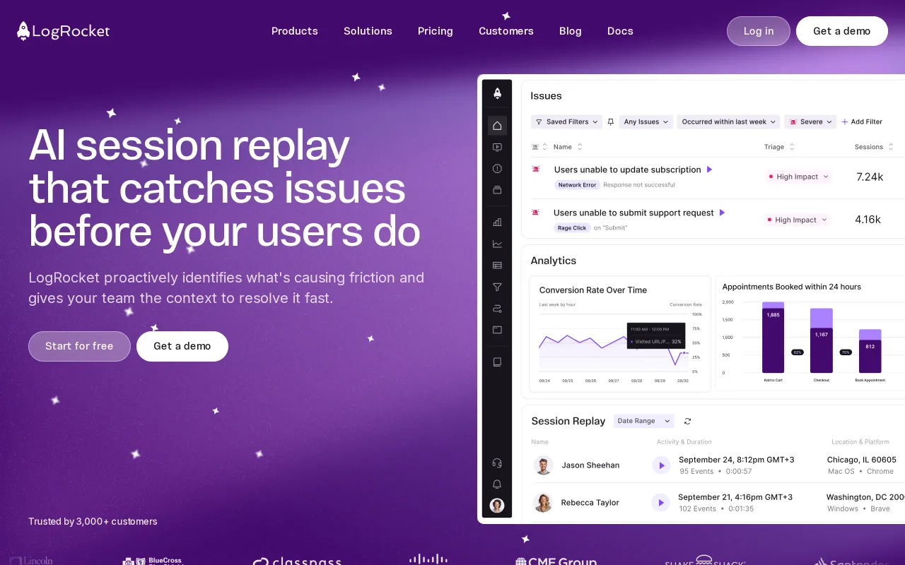 LogRocket screenshot