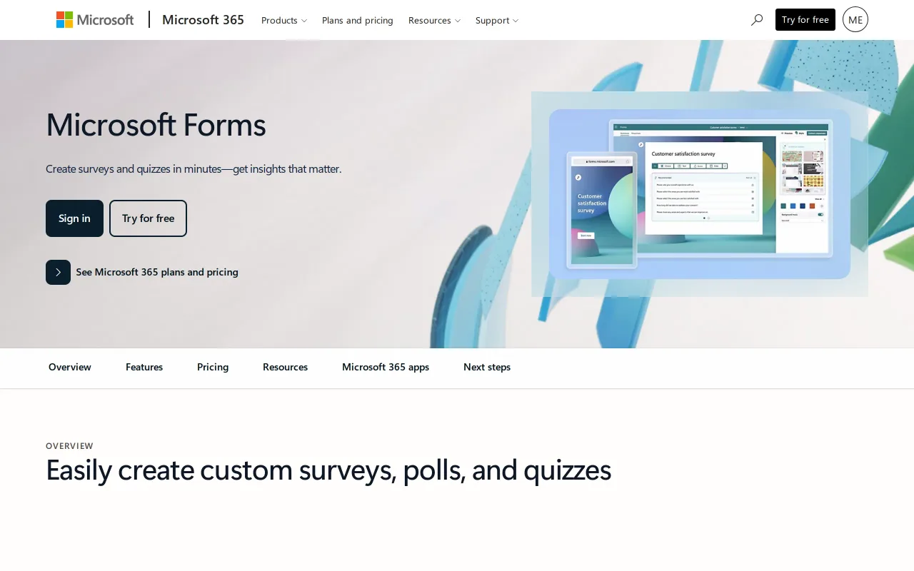 Microsoft Forms screenshot