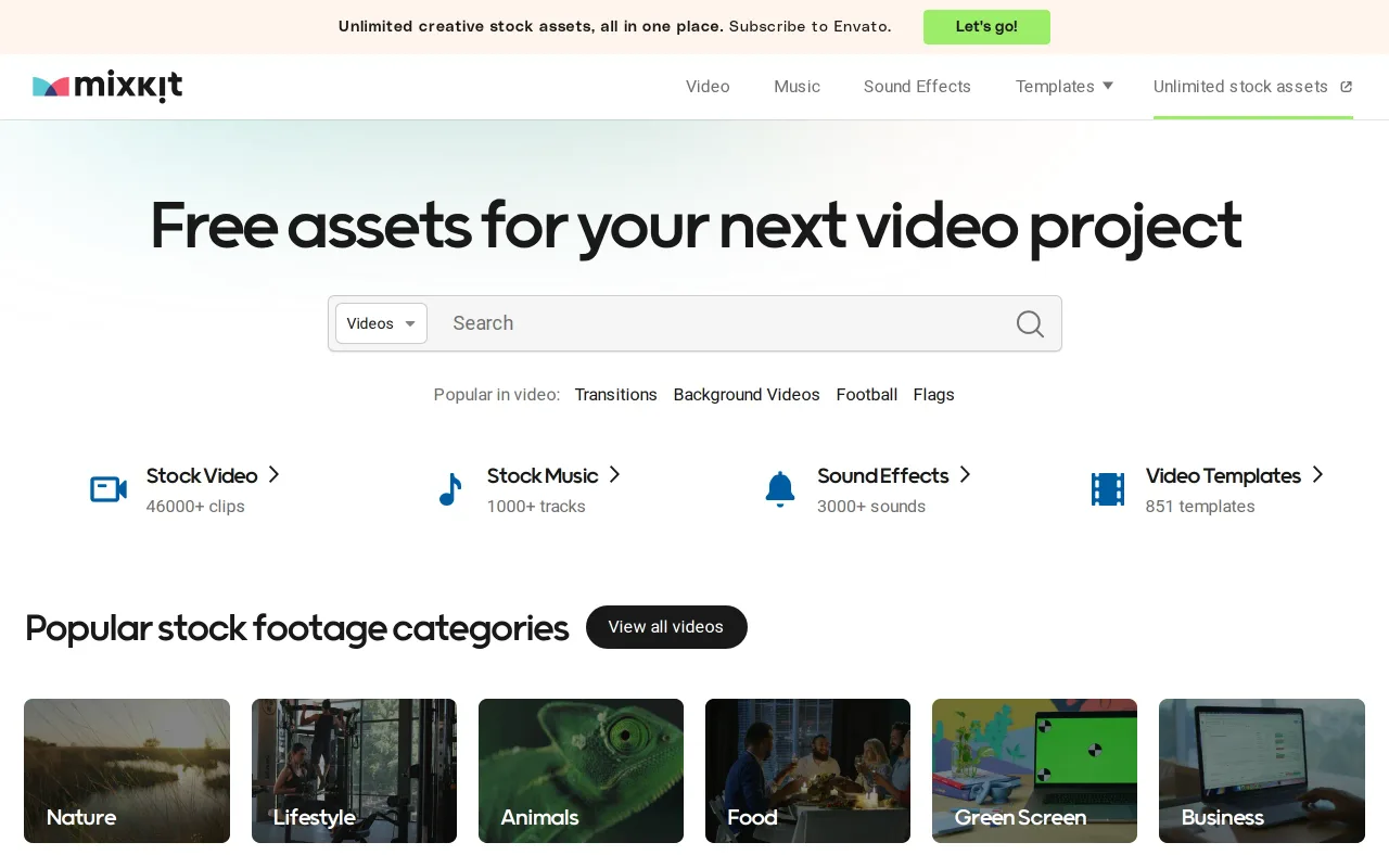 Mixkit screenshot