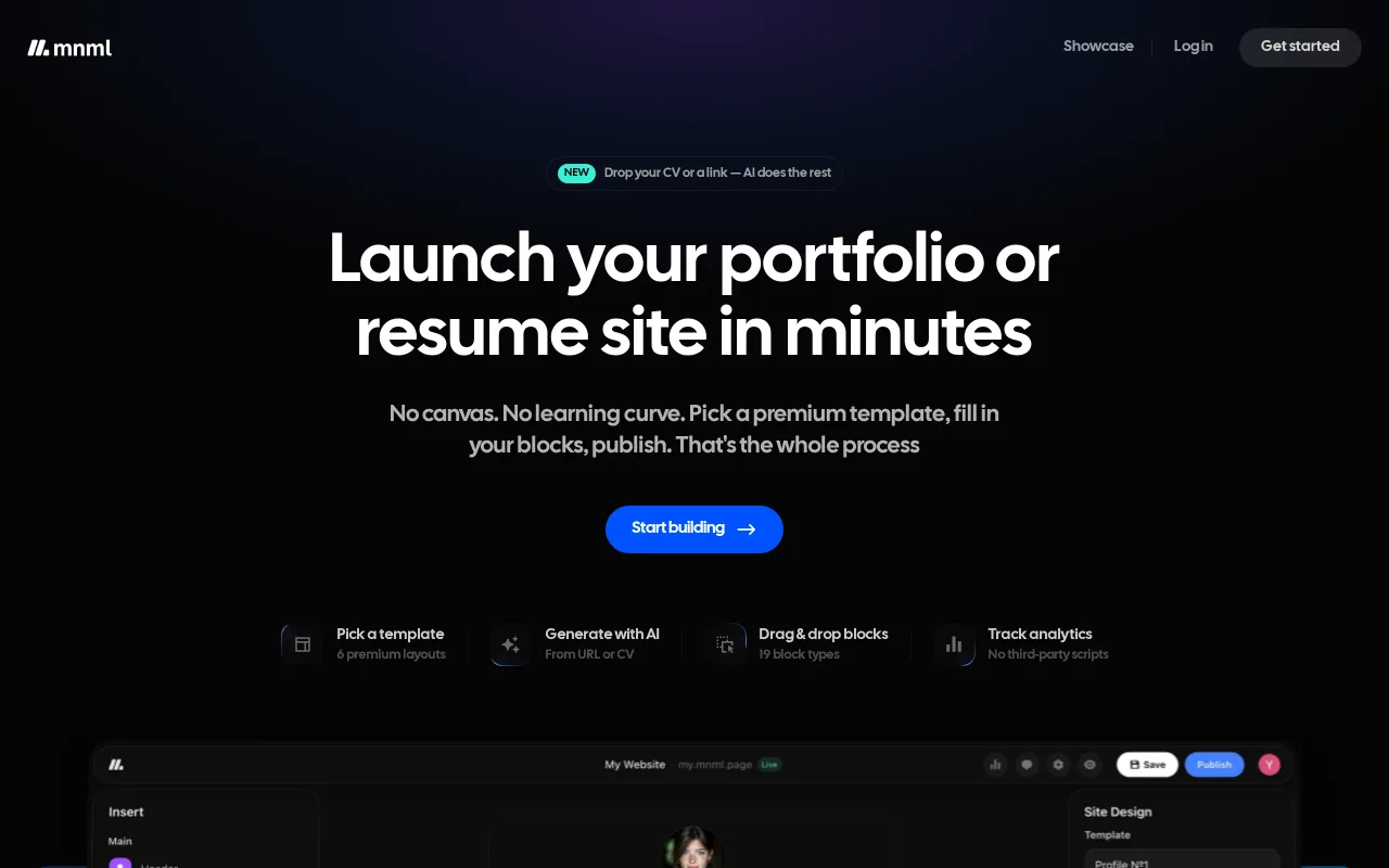 mnml screenshot