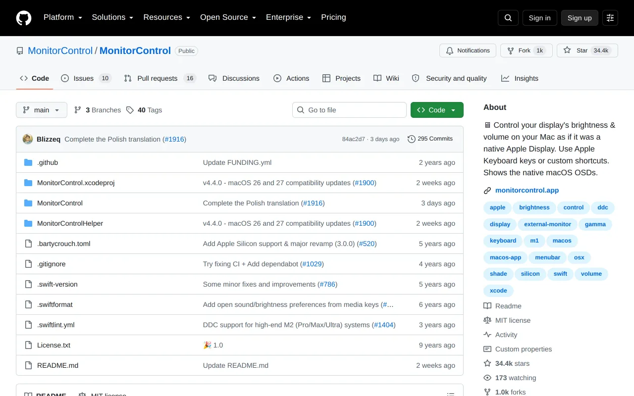 MonitorControl screenshot