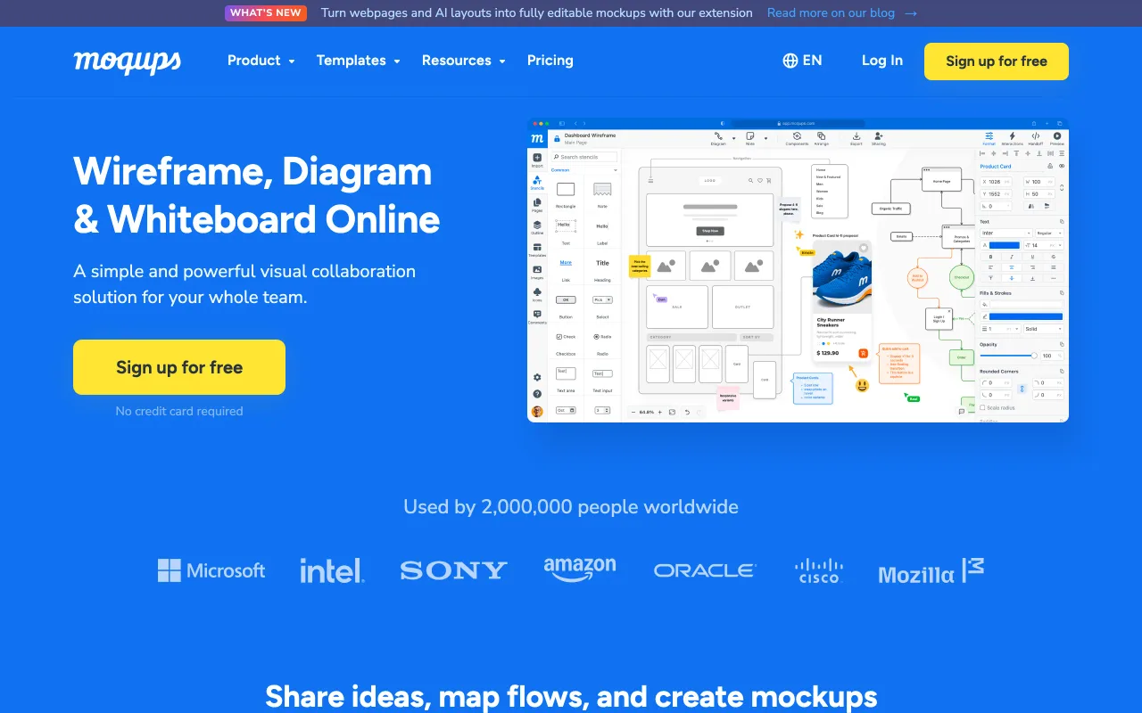 Moqups screenshot