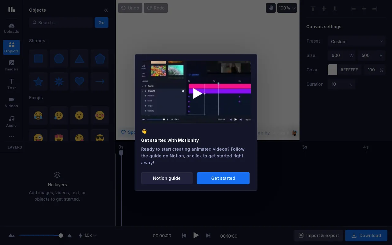 Motionity screenshot