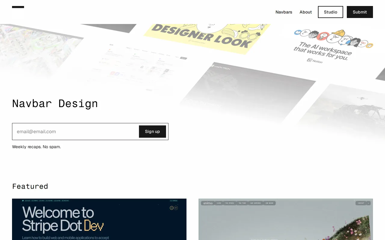 Navbar Design screenshot