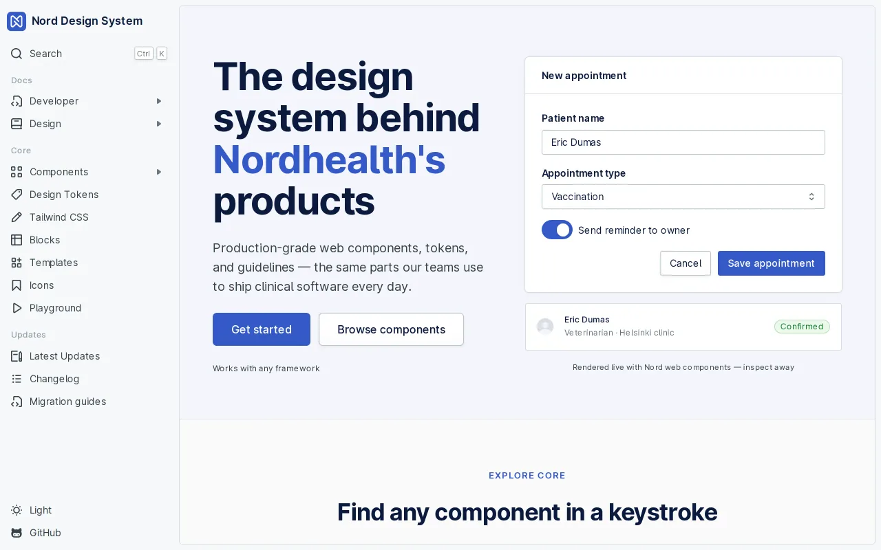 Nord Design System screenshot