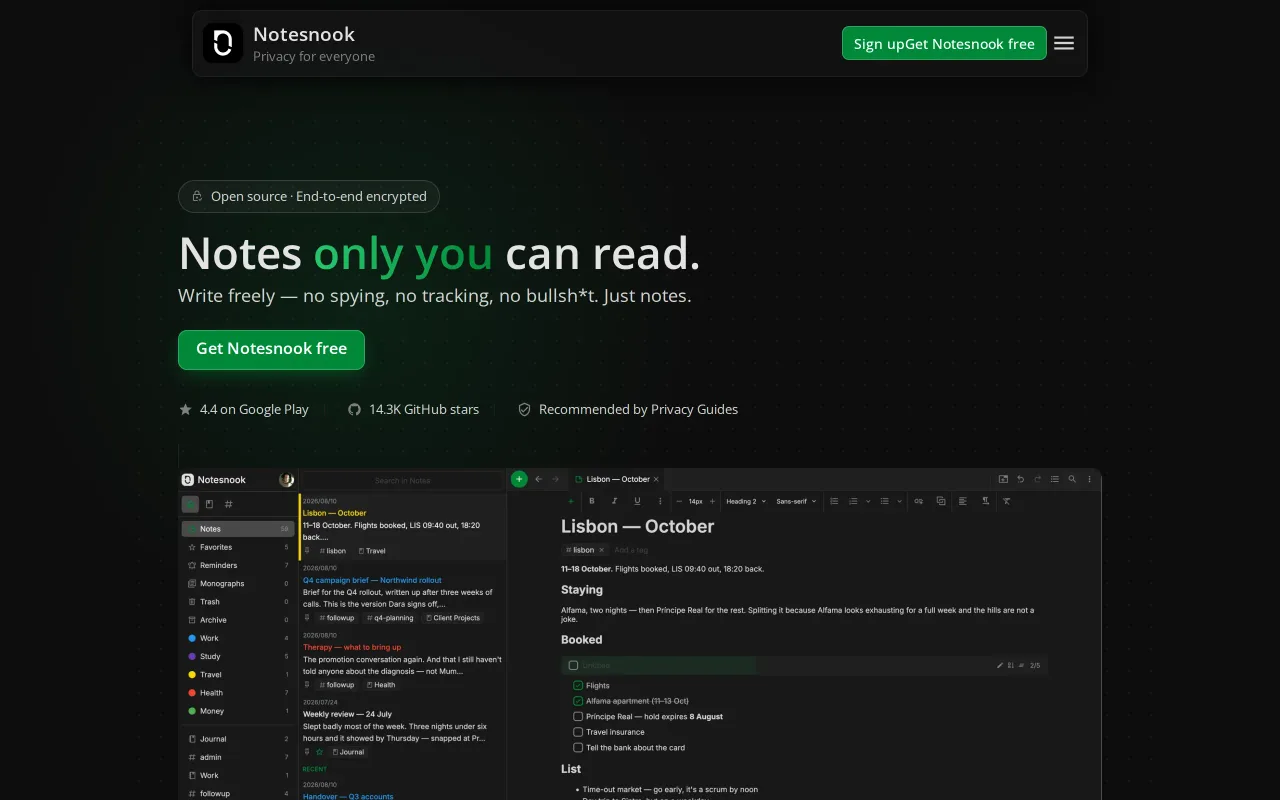 Notesnook screenshot