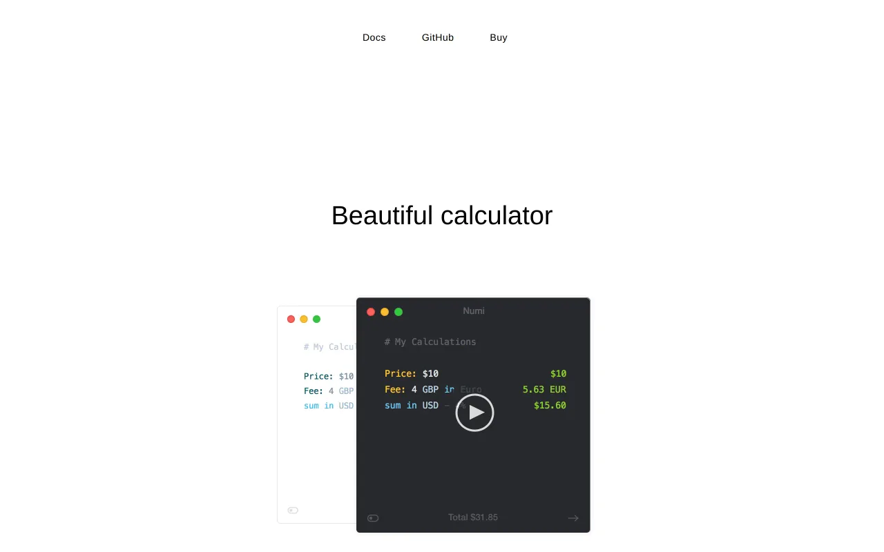 Numi screenshot