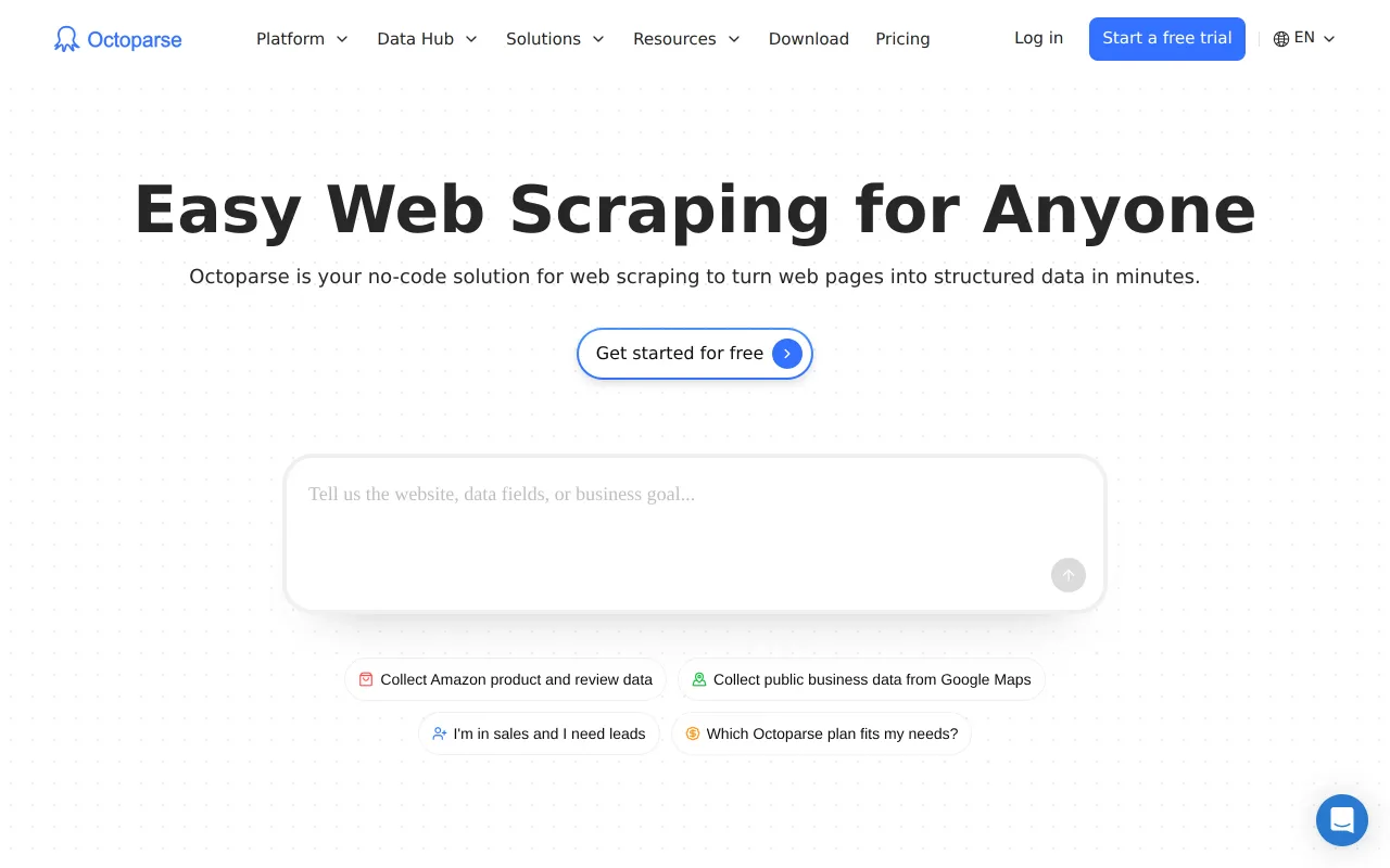 Octoparse screenshot