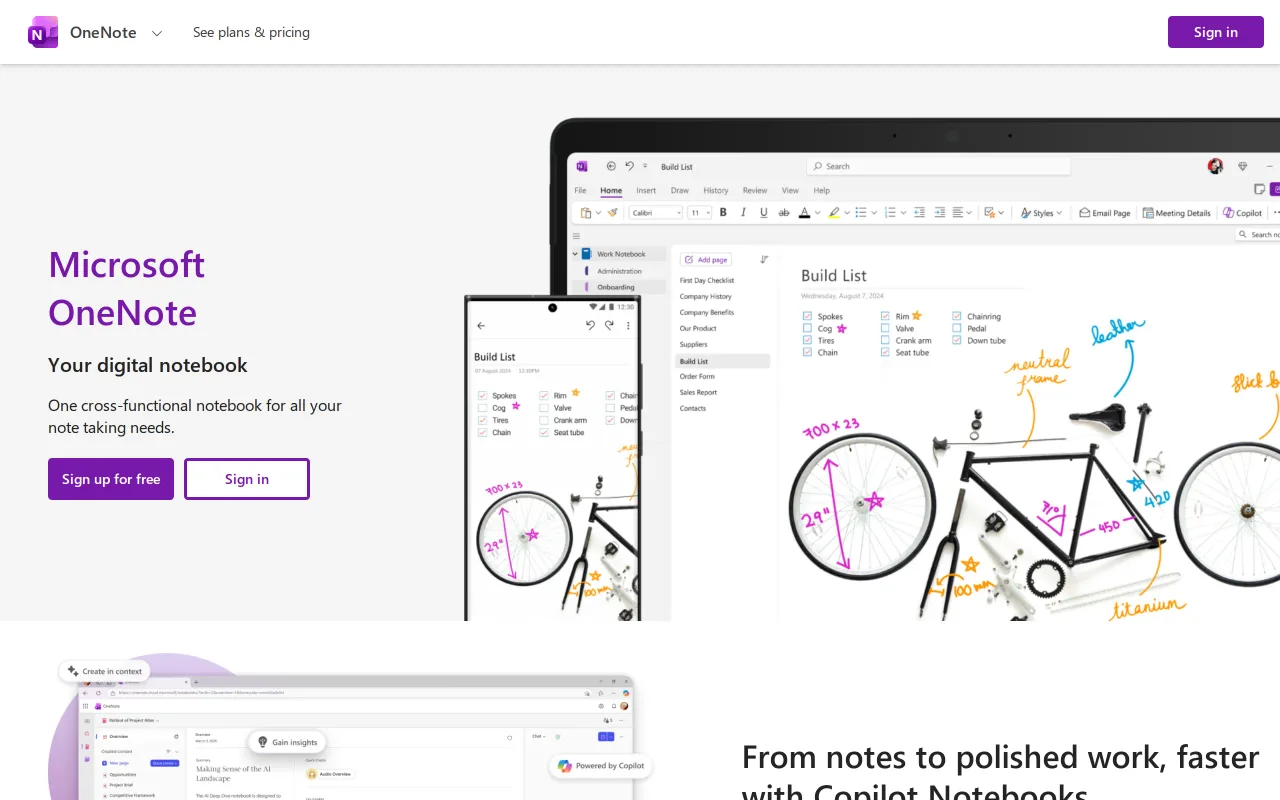 OneNote screenshot