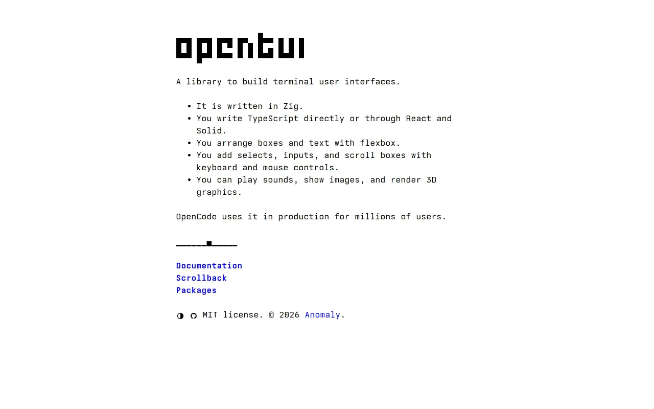 OpenTUI screenshot