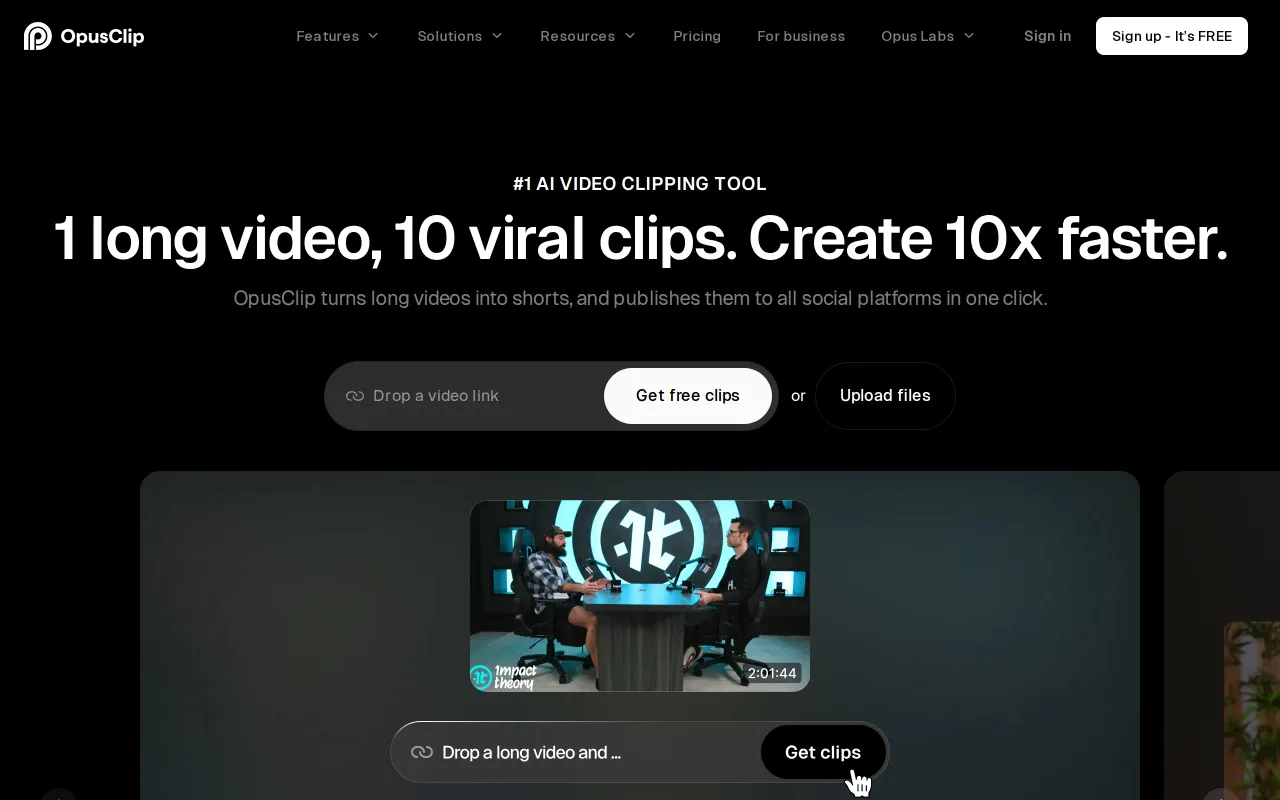 Opus Clip screenshot