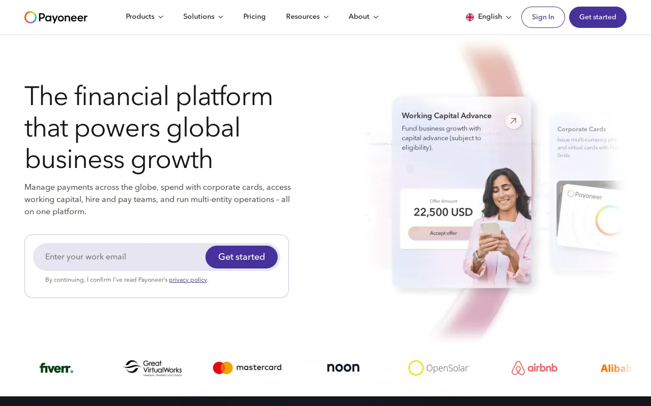 Payoneer screenshot