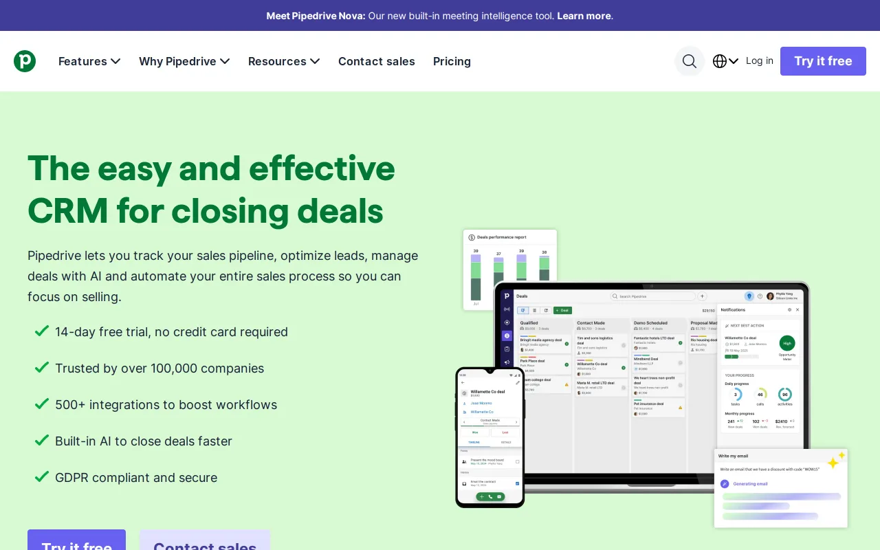 Pipedrive screenshot