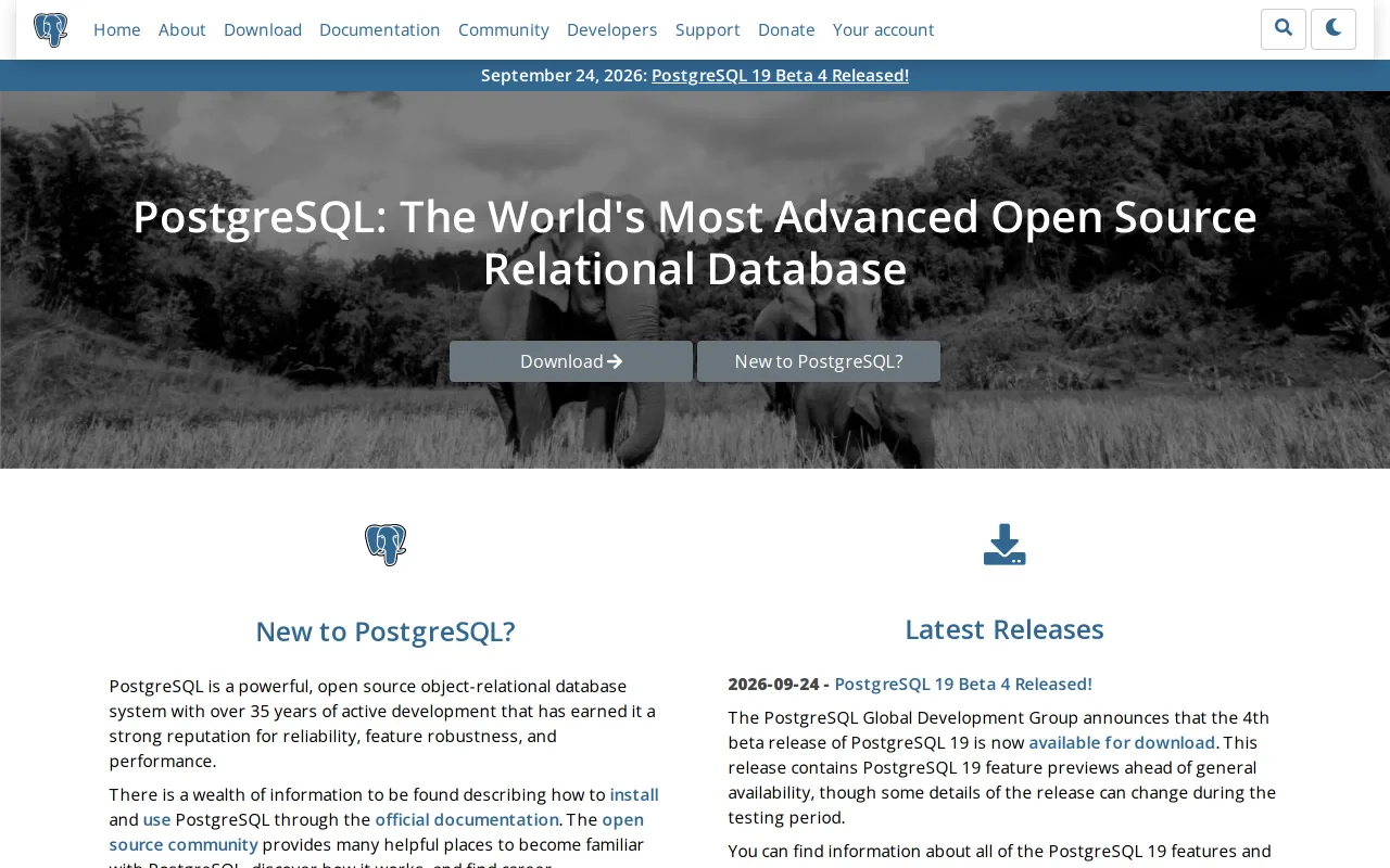 PostgreSQL screenshot