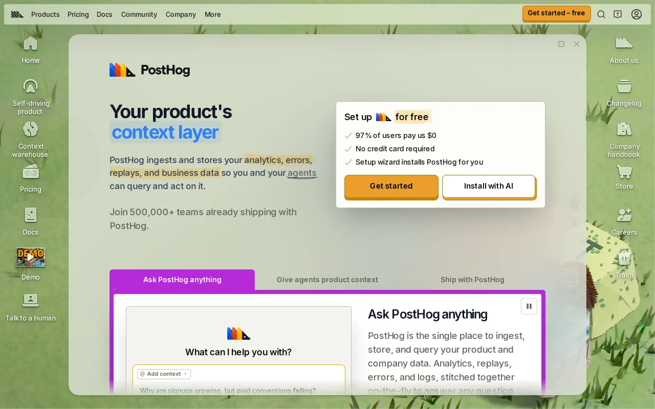 PostHog screenshot
