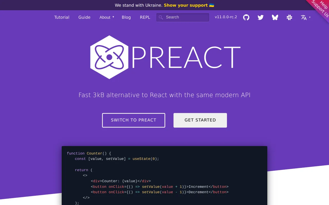 Preact screenshot