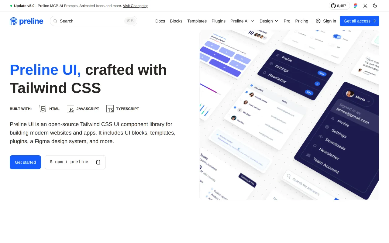Preline UI screenshot
