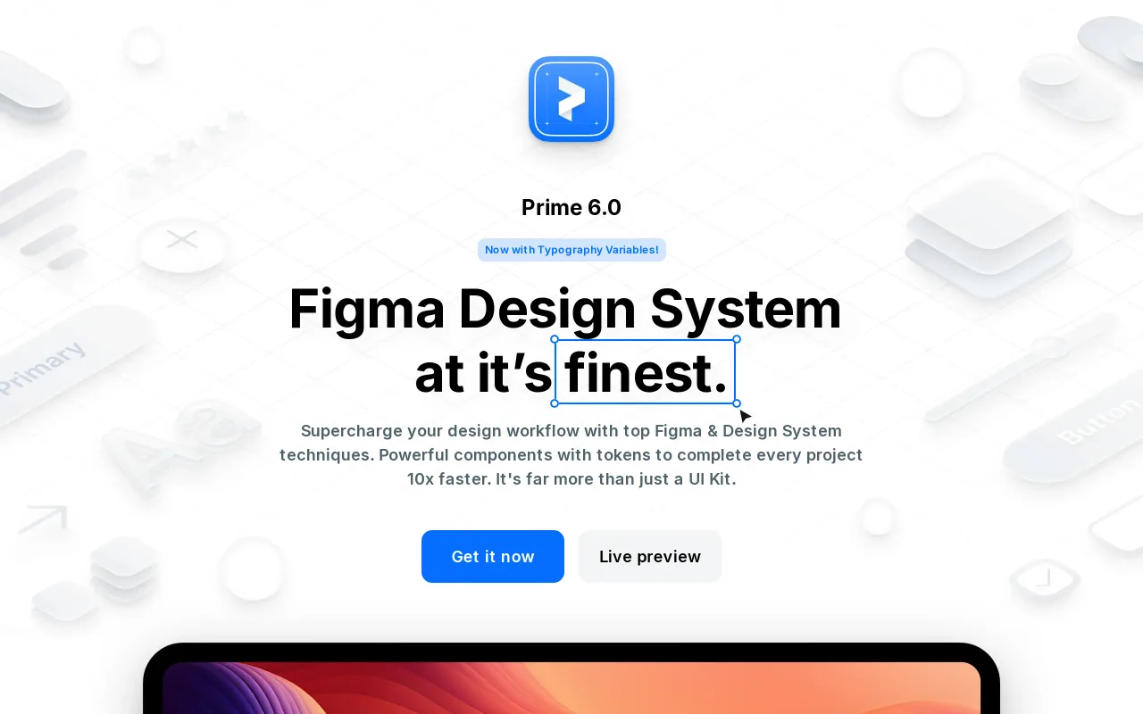 Prime Design System Kit screenshot