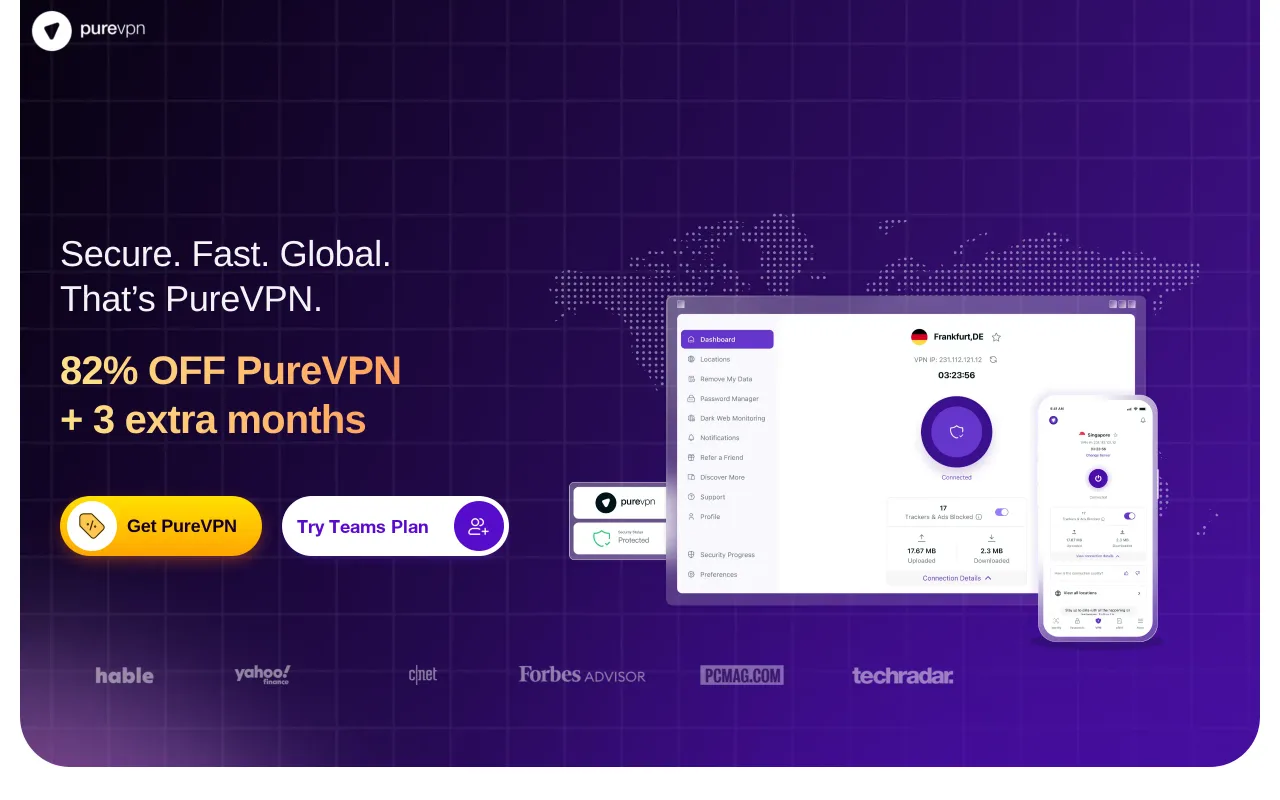 PureVPN screenshot