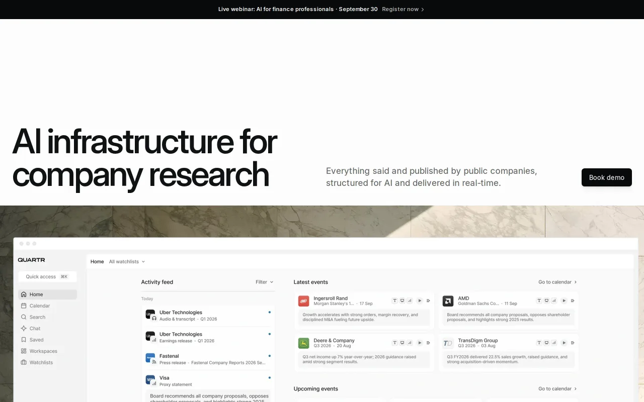 Quartr screenshot