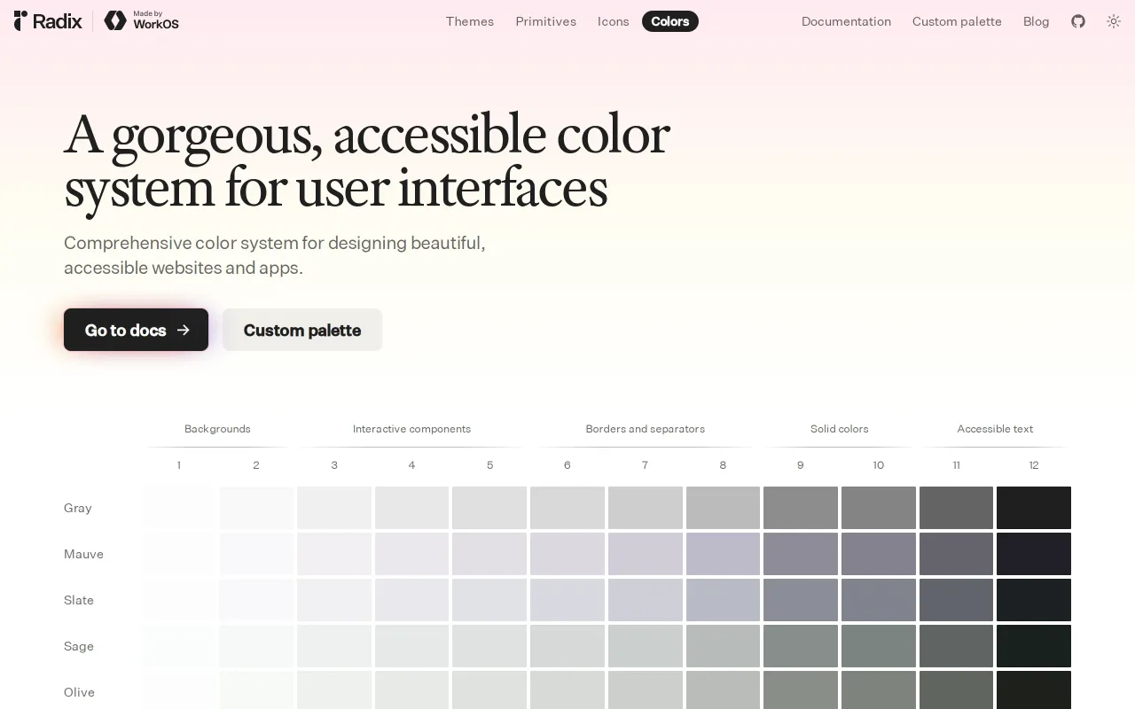 Radix Colors screenshot