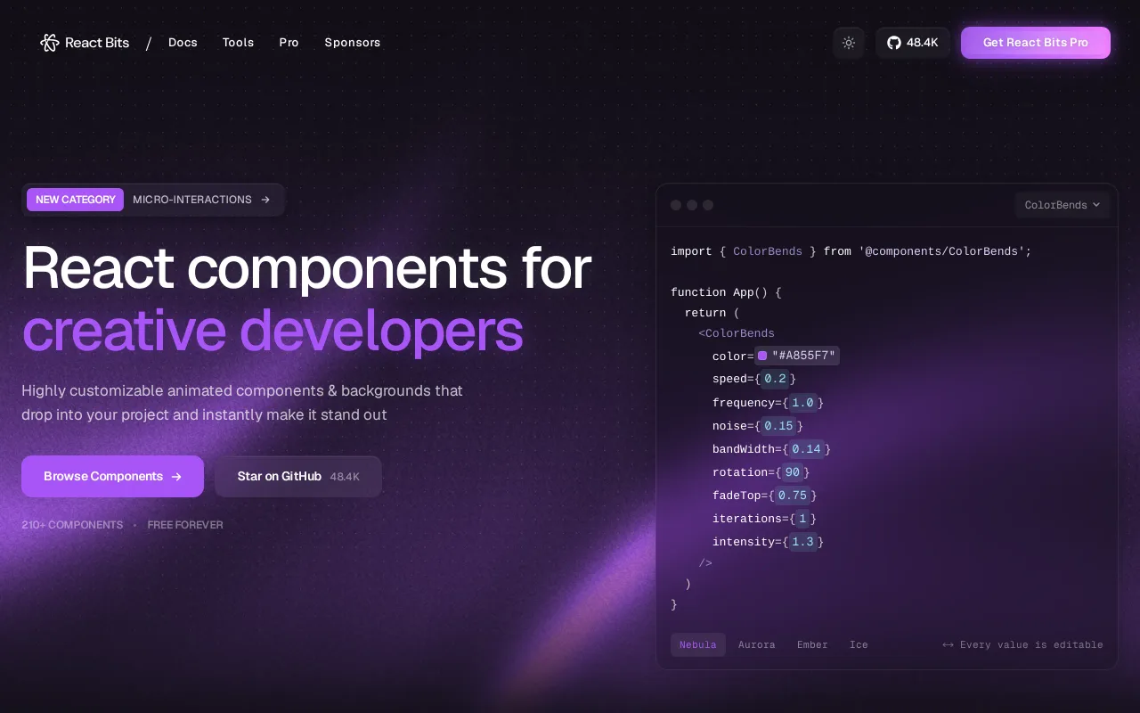 React Bits screenshot