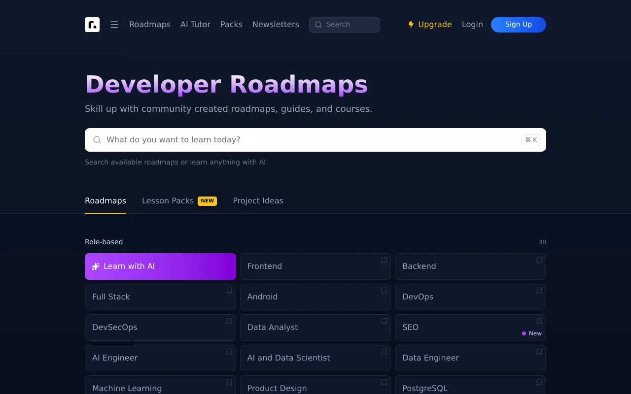 Roadmap.sh screenshot