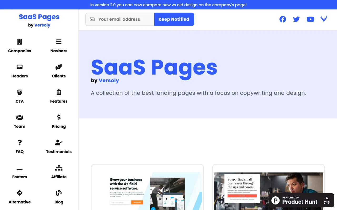 SaaS Pages screenshot