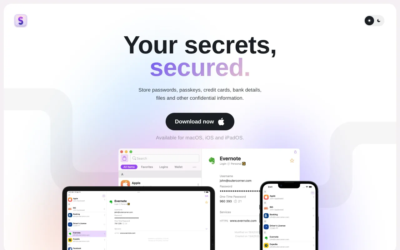 Secrets screenshot