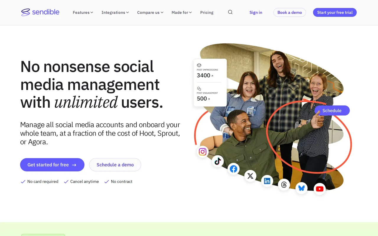 Sendible screenshot