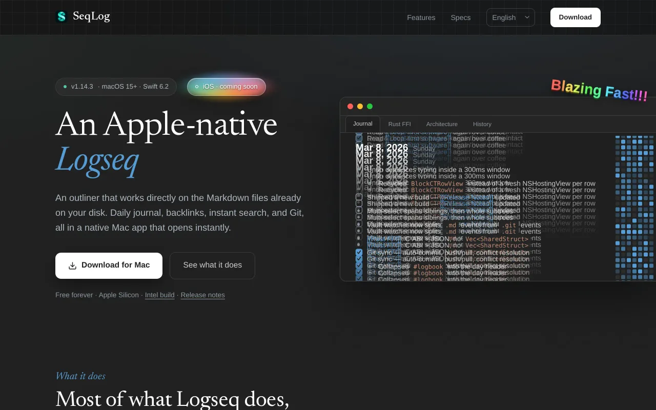 SeqLog screenshot