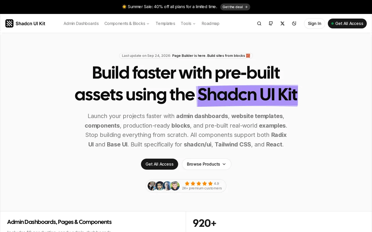 shadcn UI Kit screenshot