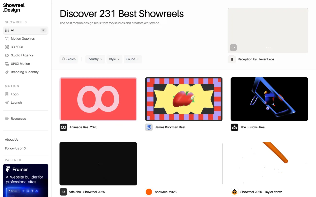 Showreel.design screenshot