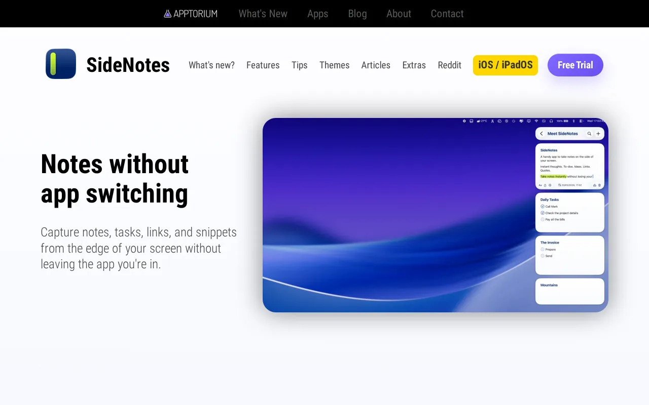 SideNotes screenshot