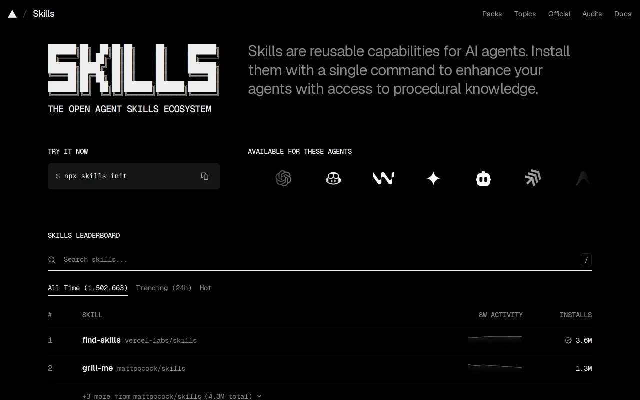 Skills.sh screenshot