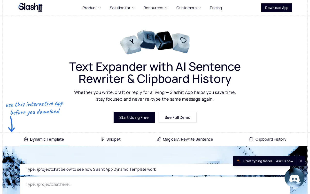 Slashit App screenshot