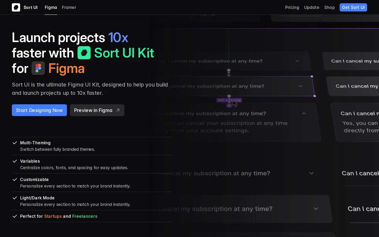 Sort UI screenshot
