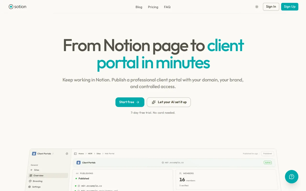 Sotion screenshot