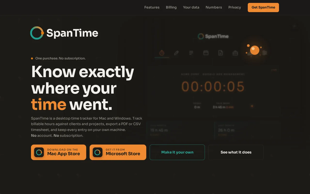 SpanTime screenshot