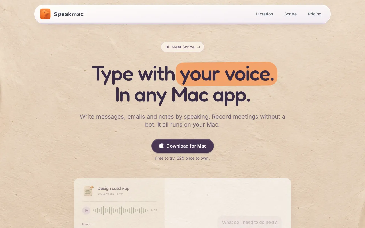 Speakmac screenshot