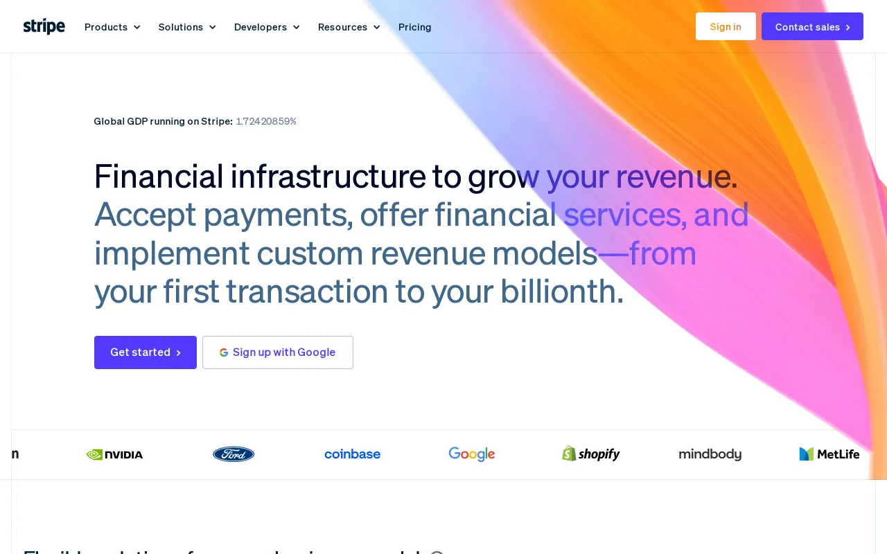 Stripe screenshot