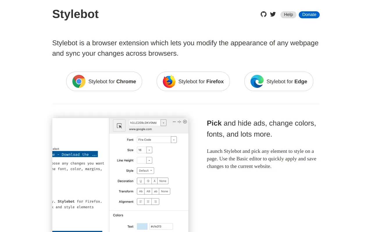Stylebot screenshot