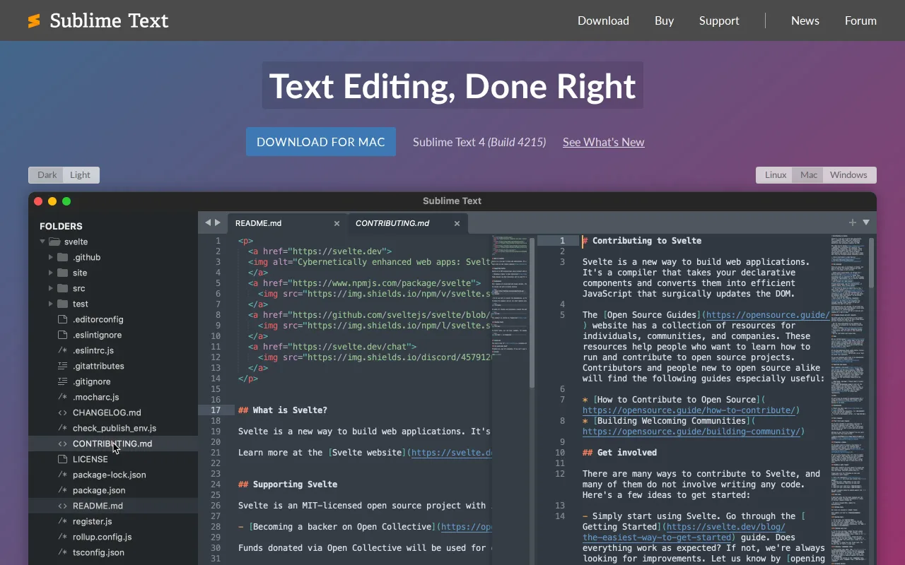 Sublime Text screenshot