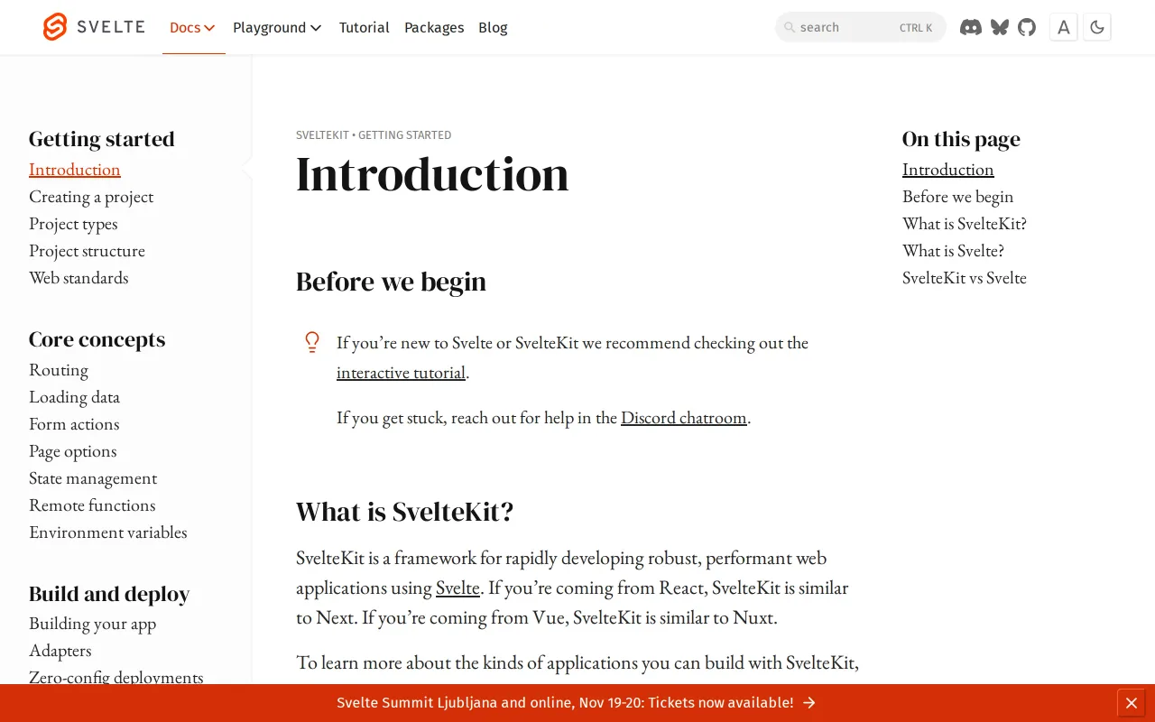 SvelteKit screenshot